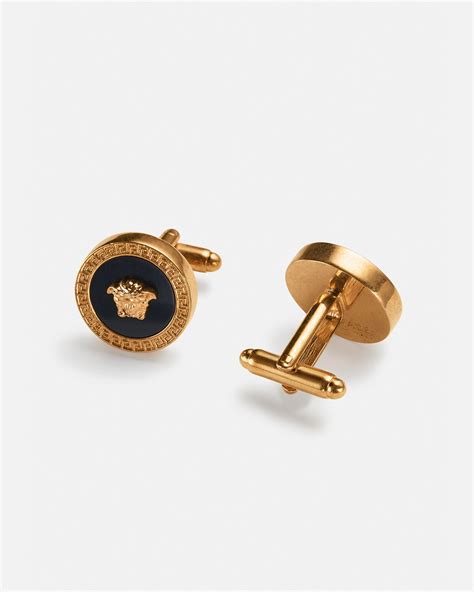 versace gold medusa cufflinks|Enamel Medusa Cufflinks Gold,Black .